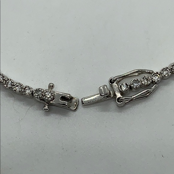 Sterling silver petite cZ bracelet. - Picture 3 of 4